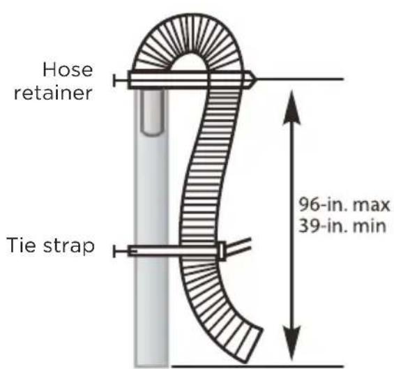Hose retainer 96-in. max 39-in. min Tie strap