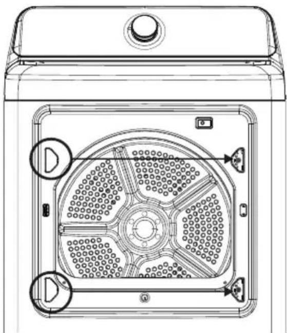 MIDEA MLTE52M2BWW - Étape 2 : Déplacer les couvercles de charnière de la porte - 1