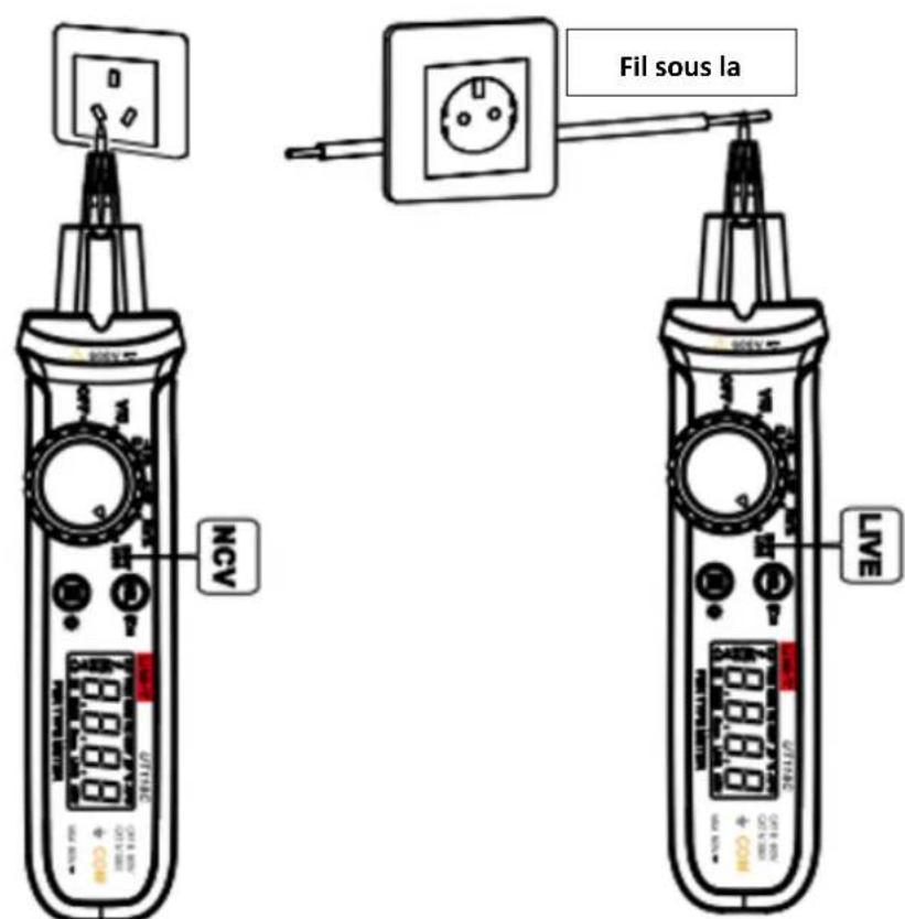 Uni-T UT118C - Détection de la tension AC sans contact (NCV)/identification du fil sous la tension - 1