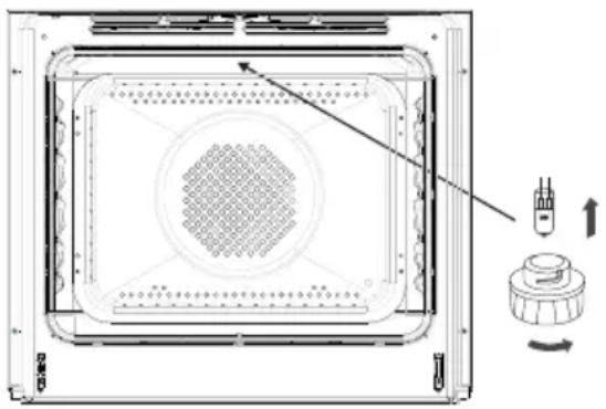 AMICA EHPCX 933 334 E - Before replacing the halogen bulb, make sure the appliance is disconnected from the electric mains to avoid a possible electric shock. - 1