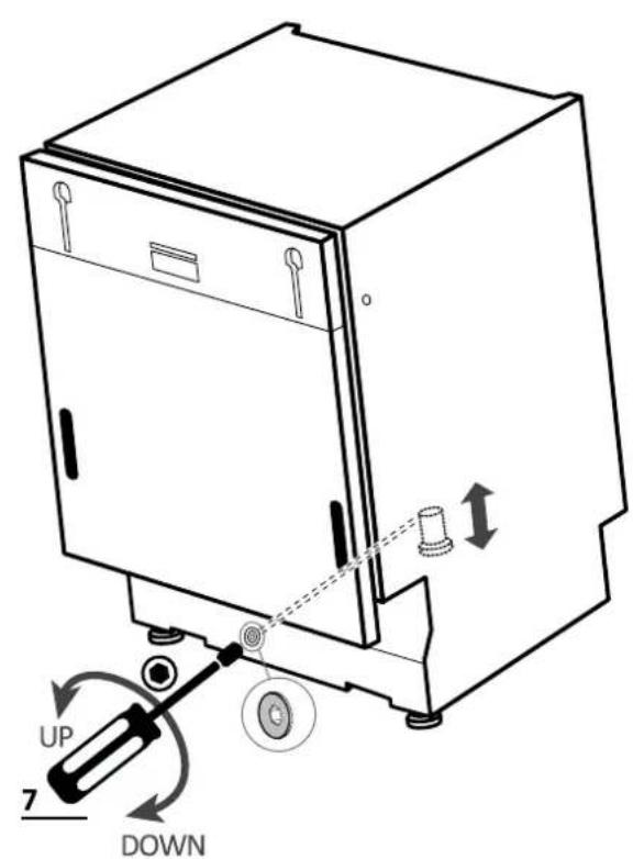 HOOVER HI 3E7L0S-17 - Regolazione del piedino posteriore - 2