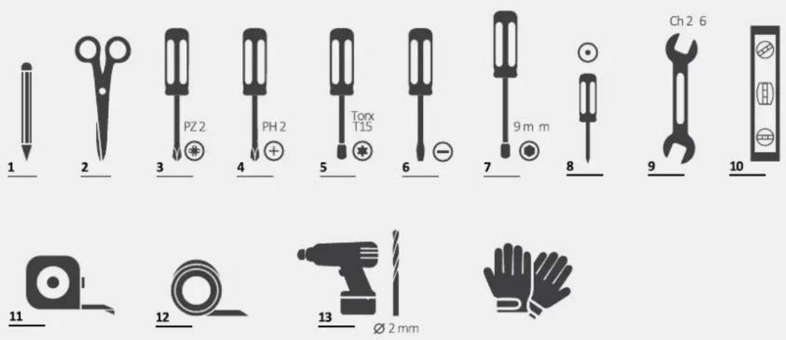 HOOVER HI 3E7L0S-17 - Strumenti per l'installazione - 1