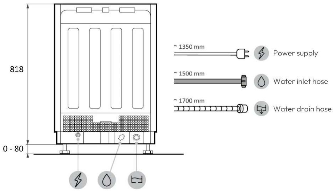 HOOVER HI 3E7L0S-17 - Dishwasher dimensions - 4