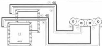 ALPINE S2-W12D4 - Example 3 Two Amplifiers + One Subwoofer - 1