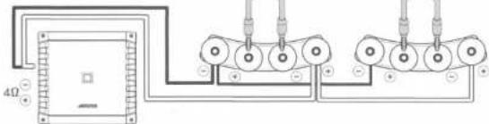 ALPINE S2-W12D4 - Example 5 One Amplifier + Two Subwoofer - 1