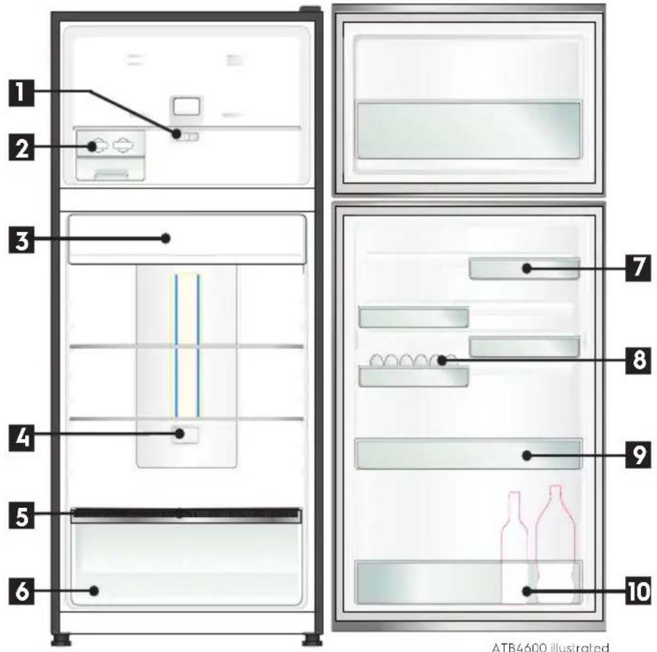 AEG ATB4600C - TOP MOUNT REFRIGERATOR FEATURES - 1
