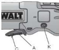 DEWALT DCB127 - BOTÓN DEL SEGURO DEL EJE (FIG. 7) - 1