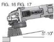 DEWALT DCB127 - USO DE CEPILLOS DE ALAMBRE CON FORMA DE COPA Y DISCOS DE ALAMBRE (FIG. 16, 17) - 1