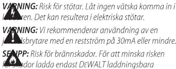 DEWALT DCS512 - Viktiga Säkerhetsinstruktioner för alla Batteriladdare - 1