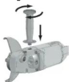 DEWALT DWE5615 - Attaching the Side Handle - 1