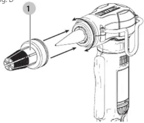 DEWALT DWHTHT450 - Instalación y desinstalación de cabeza expansora (Fig. A, D) - 1