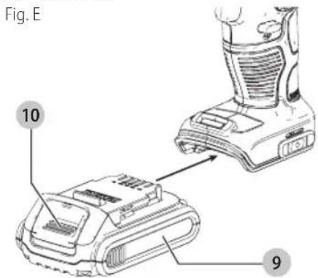 DEWALT DWHTHT450 - Installing and Removing the Battery Pack (Fig. E) - 1