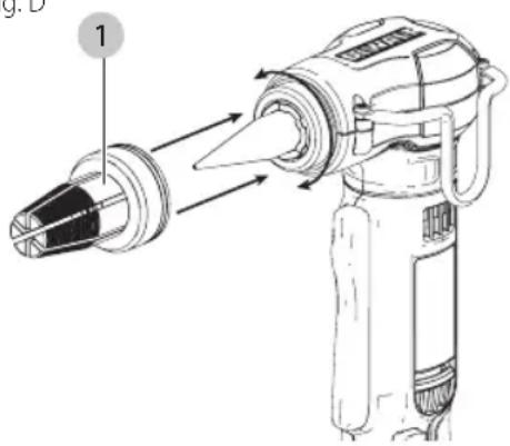 DEWALT DWHTHT450 - Installing and Removing the Expander Head (Fig. A, D) - 1