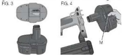 DEWALT DCB117 - Cómo instalar y retirar la unidad de batería (Fig. 3, 4) - 1