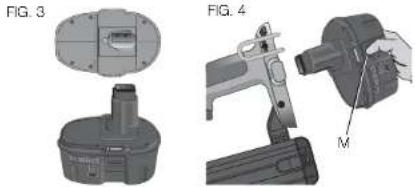 DEWALT DCB117 - Installing and Removing the Battery Pack (Fig. 3, 4) - 1