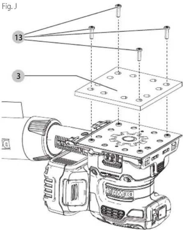 DEWALT DCB204 - Replacing the Sanding Pad (Fig. J) - 1