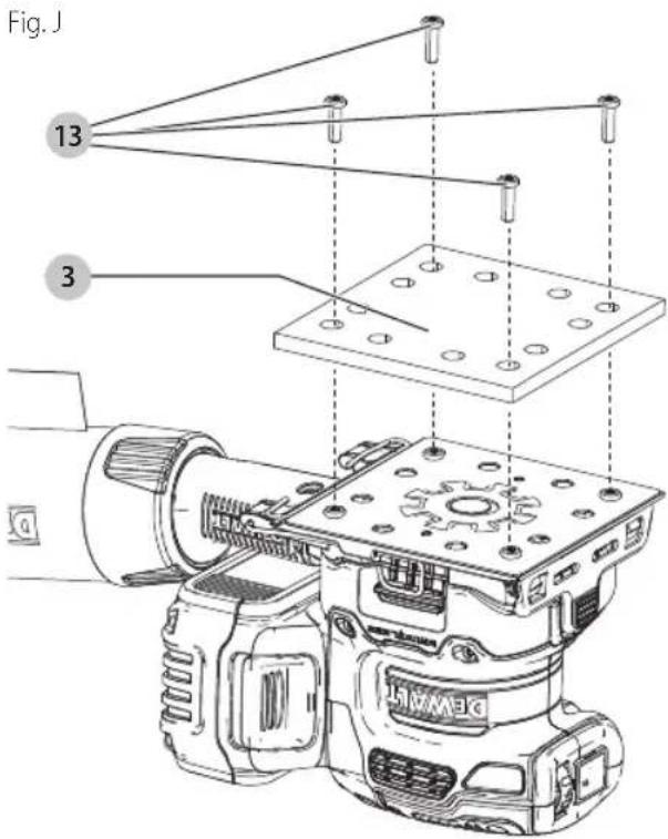 DEWALT DCB204 - Reemplazo de Almohadilla de Lijado (Fig. J) - 1