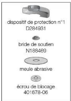 dispositif de protection n°1 D284931 bride de soutien N188469 meule abrasive écrou de blocage 401678-06