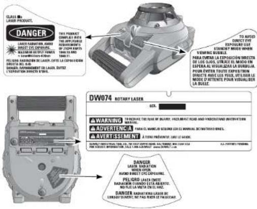 DEWALT DCB119 - Consignes de sécurité pour les lasers - 1