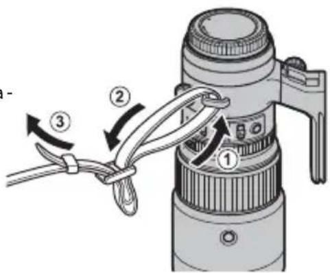 FUJIFILM GF500mmF5.6 R LM OIS WR - Colocación de la correa para el hombro - 1