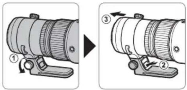 FUJIFILM GF500mmF5.6 R LM OIS WR - Abnehmen des Stativmanschettenfußes - 1