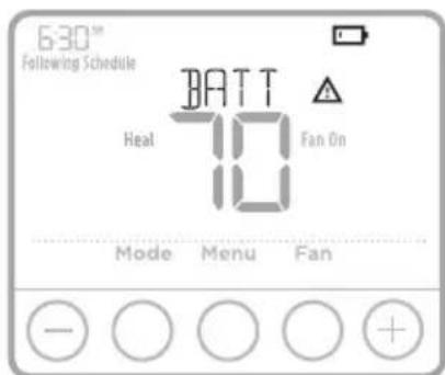 HONEYWELL T4 Pro TH4110U2005 - Advertencia de batería con poca carga - 1