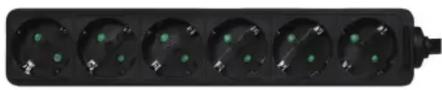 Black rectangular electronic circuit breaker with six green indicator lights (no text or symbols visible)