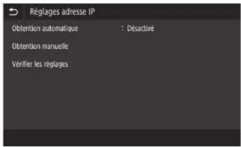 CANON WG7550Z - Définition d'une adresse IPv4 - 5