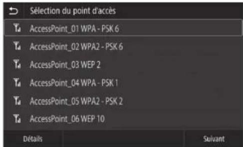 CANON WG7550Z - Appuyez sur le routeur sans fil auquel vous souhaitez vous connecter. - 1