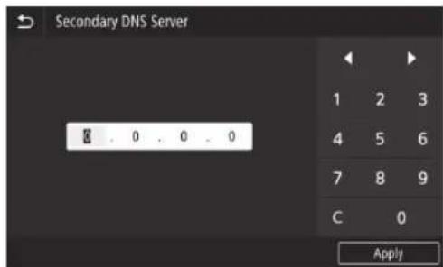 CANON WG7550Z - Se richiesto, selezionare  e inserire l'indirizzo IP del server DNS secondario. - 1