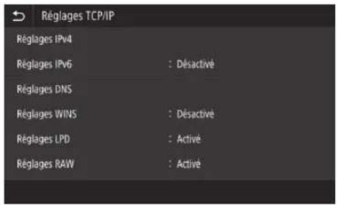 CANON WG7550Z - Définition d'une adresse IPv4 - 3