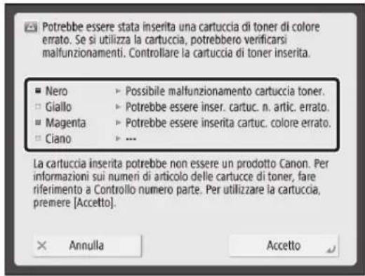 CANON imageRUNNER ADVANCE C3320i - Se la schermata segmente viene visualizzata\ dopo la sostuzione della cartuccia del toner - 1