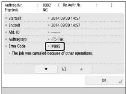 CANON imageRUNNER ADVANCE C3320i - Wenn das Problem nicht behoben werden kann - 1