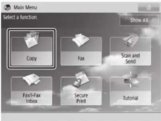 CANON imageRUNNER ADVANCE C3320i - Keys to Press for Operation - 1