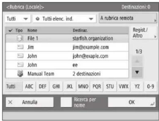 CANON imageRUNNER ADVANCE C3320i - Specifica di una destinazione alla rubrica - 1