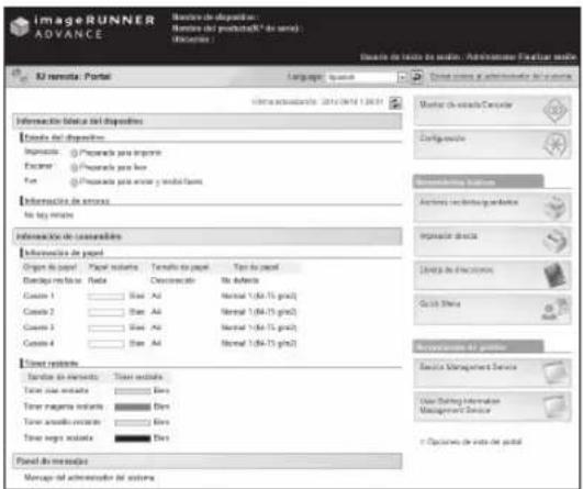 CANON imageRUNNER ADVANCE C3320i - Que peutes hacer la IURemota - 1