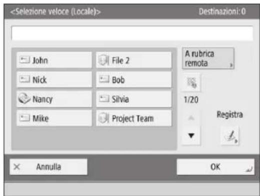 CANON imageRUNNER ADVANCE C3320i - Specifica della destinazione usingo una selezione velocce - 1