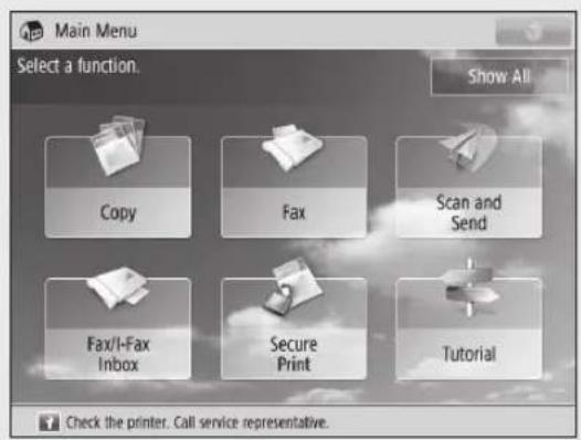 CANON imageRUNNER ADVANCE C3320i - When a Message Is Displayed on the Touch Panel Display - 1