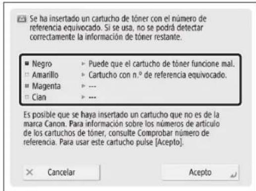 CANON imageRUNNER ADVANCE C3320i - Si aparece lasumae pantalla despues de combustir el cartucho de toner - 2