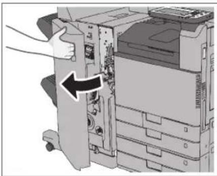 CANON imageRUNNER ADVANCE C3320i - Open the front cover of the finisher. - 1