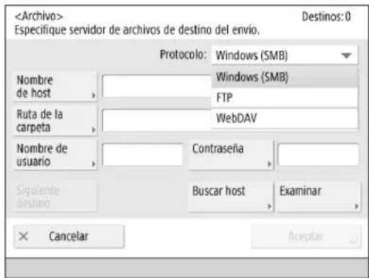 CANON imageRUNNER ADVANCE C3320i - Enviar datos a un servidor - 1