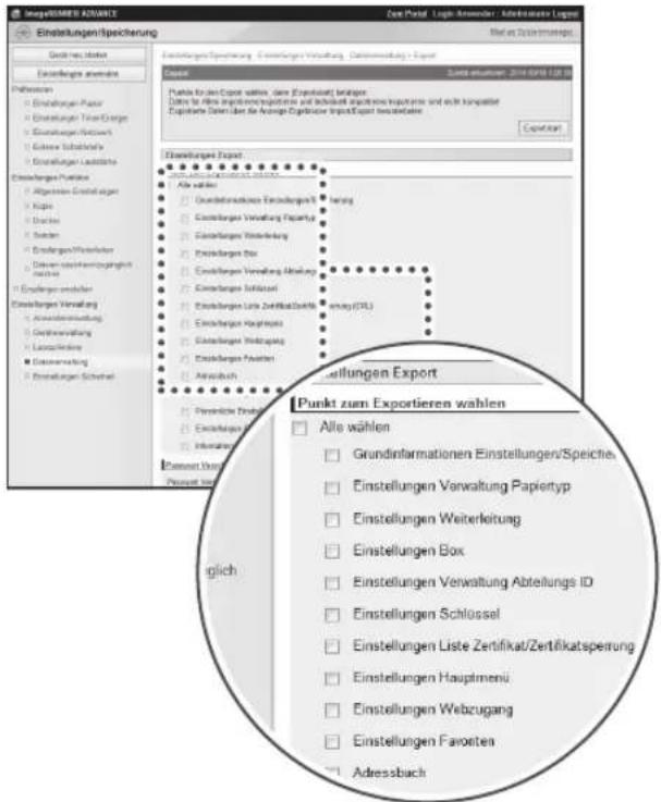 CANON imageRUNNER ADVANCE C3320i - Importieren/Exportieren gespeicherter Informationen - 1