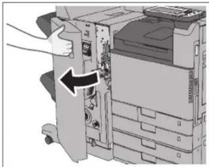 CANON imageRUNNER ADVANCE C3320i - Open the front cover of the finisher. - 1