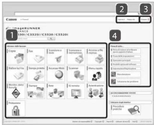 CANON imageRUNNER ADVANCE C3320i - Pagina iniziale dell'e-Manual - 1