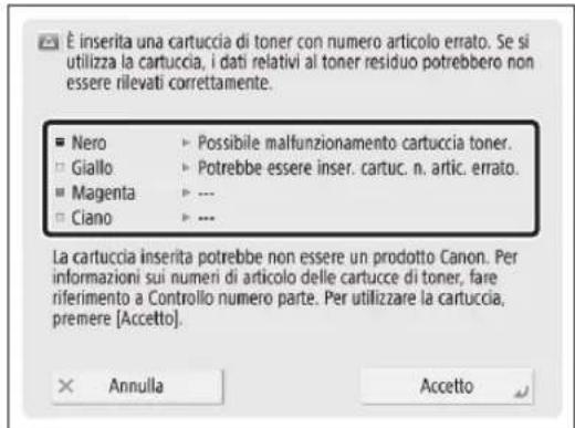 CANON imageRUNNER ADVANCE C3320i - Se la schermata segmente viene visualizzata\ dopo la sostuzione della cartuccia del toner - 2