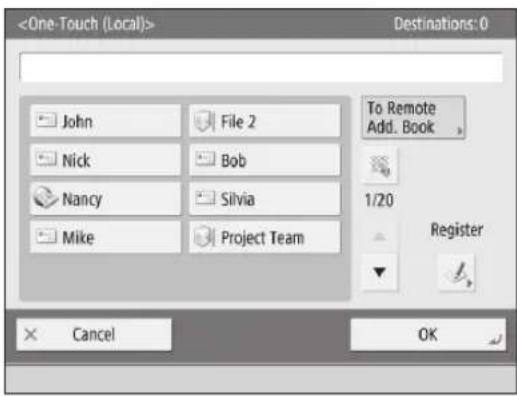CANON imageRUNNER ADVANCE C3320i - Specifying the Destination Using a One-Touch Button - 1