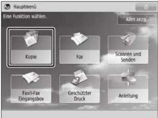 CANON imageRUNNER ADVANCE C3320i - Tasten, die für den Vorgang berührt werden müssen - 1