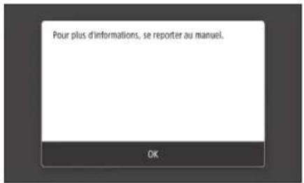 Pour plus d'informations, se reporter au manuel. OK