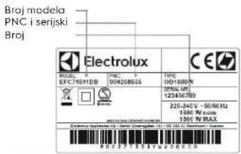 ELECTROLUX EAF5B - SLUŽBA ZA KORISNIKE I SERVIS - 1