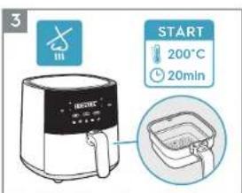 3 START 200°C 20min